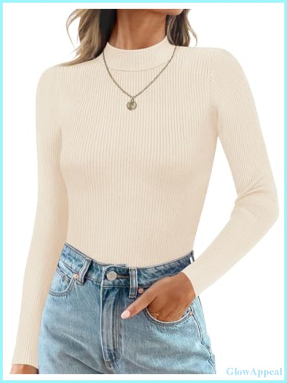 Mock Neck Thermal Base Layer Top Ribbed Long Sleeve Slim Fit Women's Undershirt